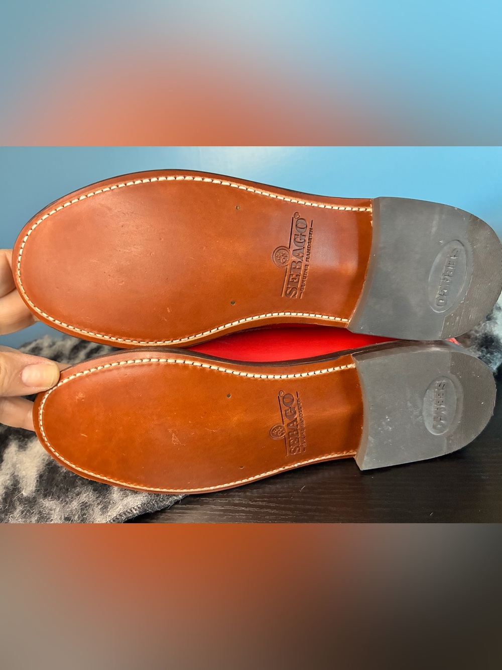 Sebago Red Leather Penny Loafers for women - Picture 7 of 8